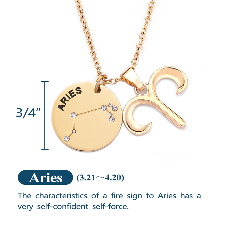 LParkin 12 Constellation Astrology Necklaces Zodiac Gifts Dainty Horoscope Gold Plated Necklace for Women Men Gift Jewelry