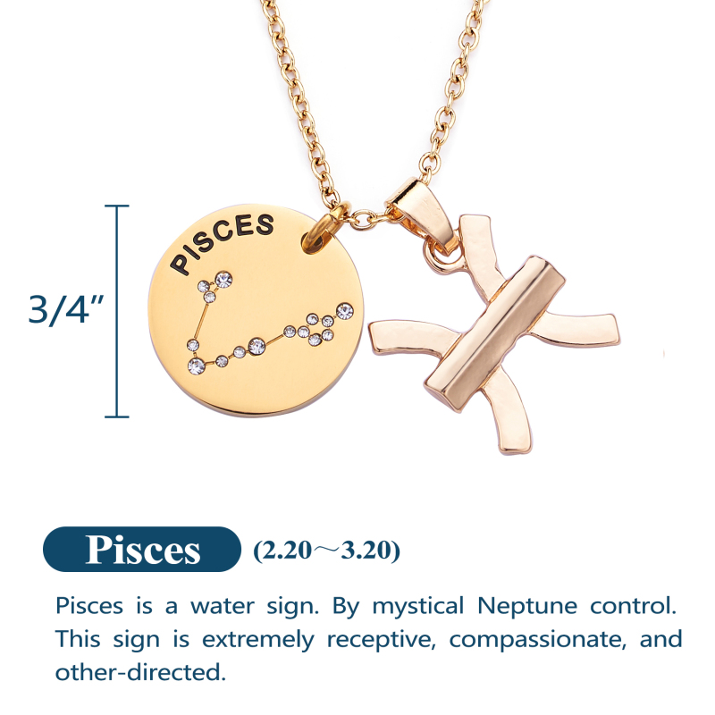 LParkin 12 Constellation Astrology Necklaces Zodiac Gifts Dainty Horoscope Gold Plated Necklace for Women Men Gift Jewelry