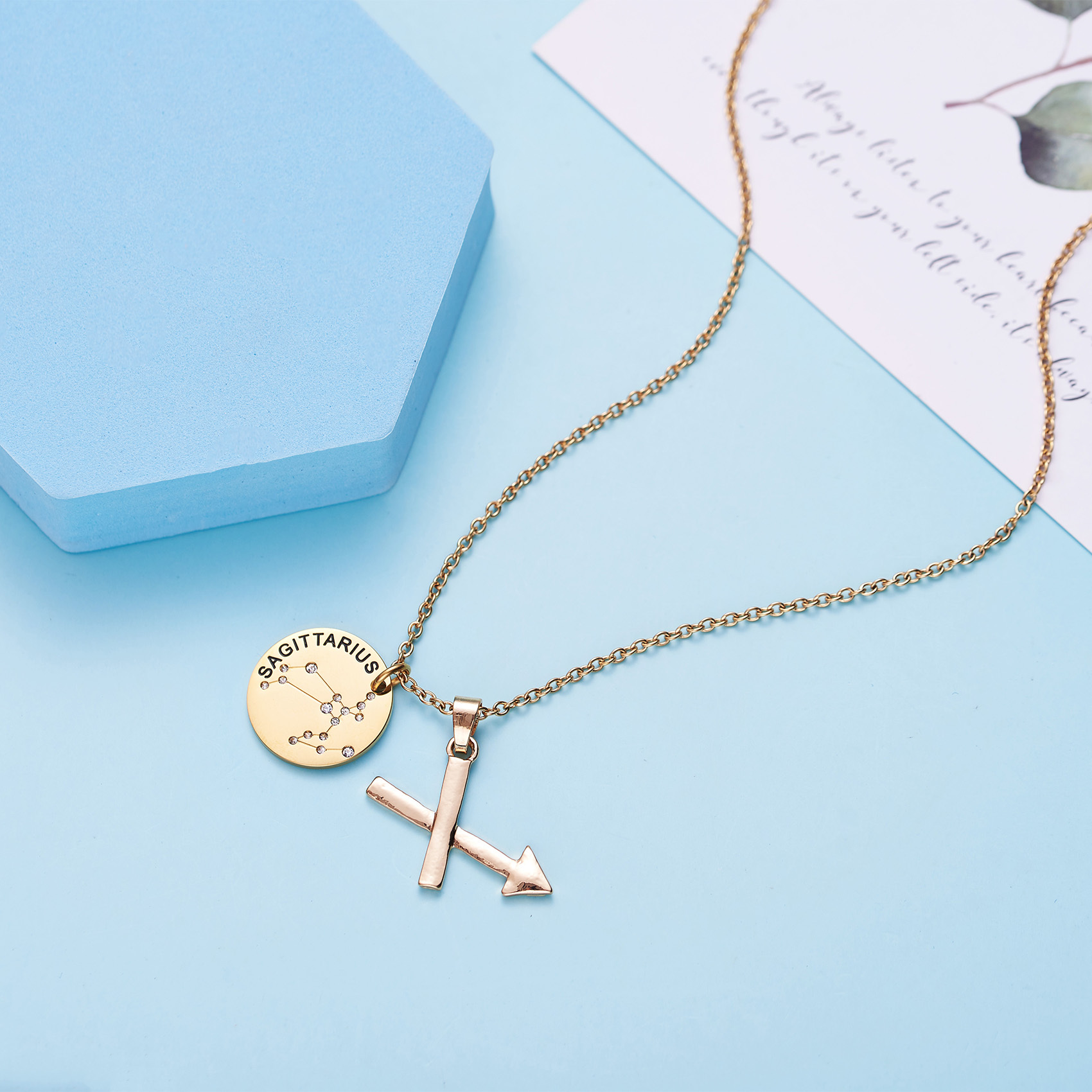 LParkin 12 Constellation Astrology Necklaces Zodiac Gifts Dainty Horoscope Gold Plated Necklace for Women Men Gift Jewelry