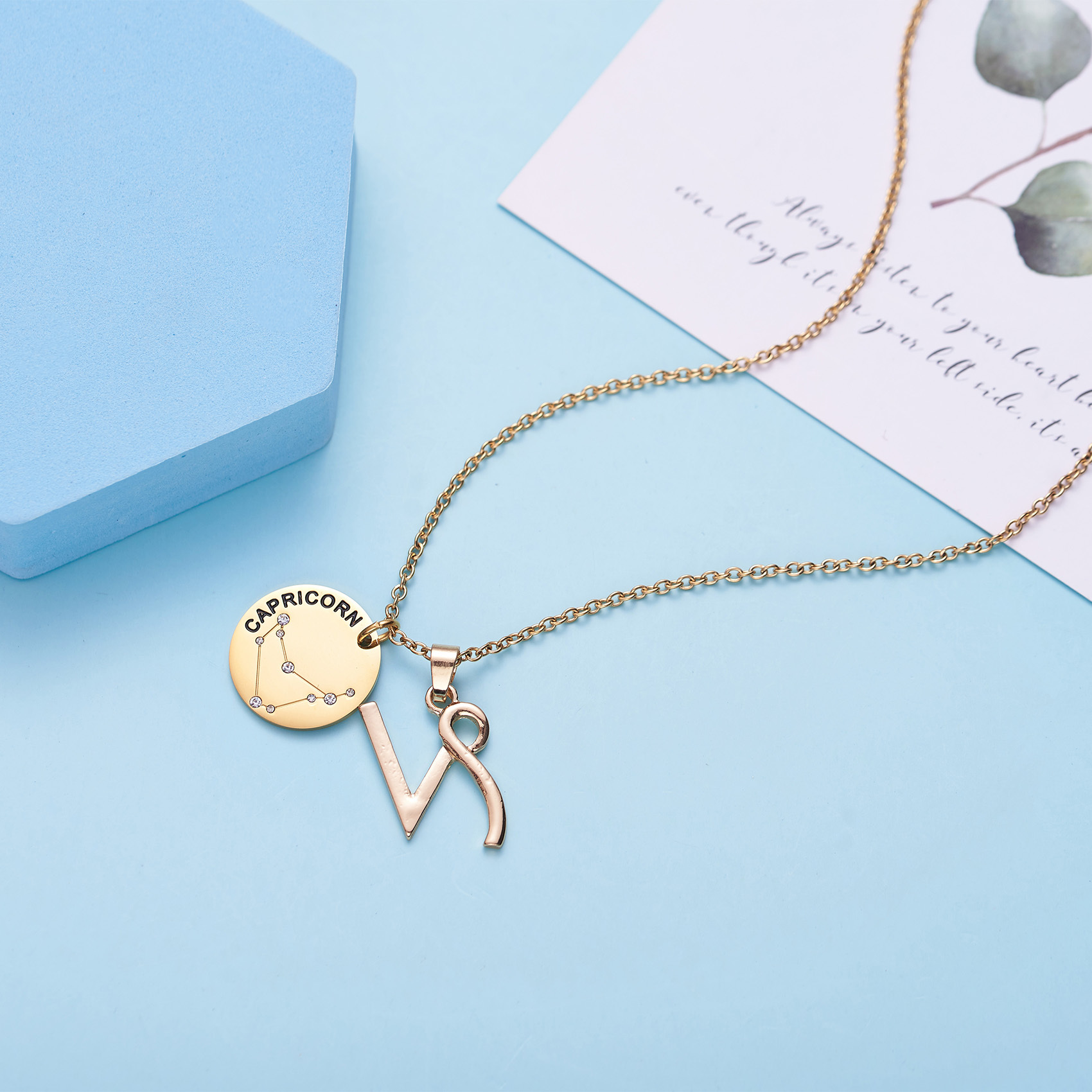 LParkin 12 Constellation Astrology Necklaces Zodiac Gifts Dainty Horoscope Gold Plated Necklace for Women Men Gift Jewelry