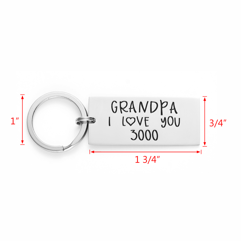LParkin I Love You 3000 Keychain Grandpa/Dad/Daddy Stainless Steel Avengers Keychain Avenger Fan Iron Man Inspire