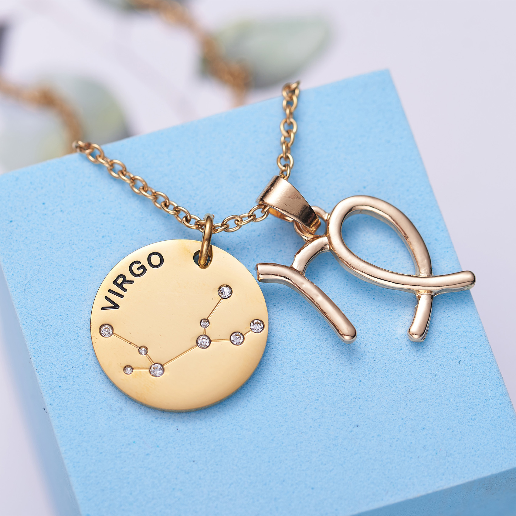 LParkin 12 Constellation Astrology Necklaces Zodiac Gifts Dainty Horoscope Gold Plated Necklace for Women Men Gift Jewelry