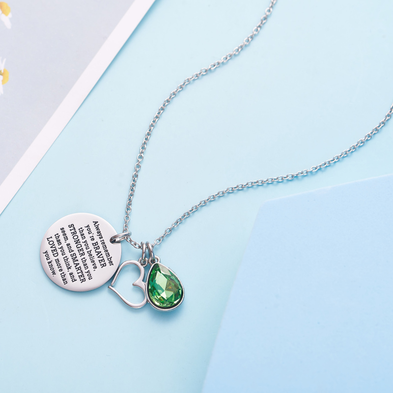 LParkin You are Braver Than You Believe Awareness Necklace Birthstone Graduation Gift Best Friend Encouragement Gifts …