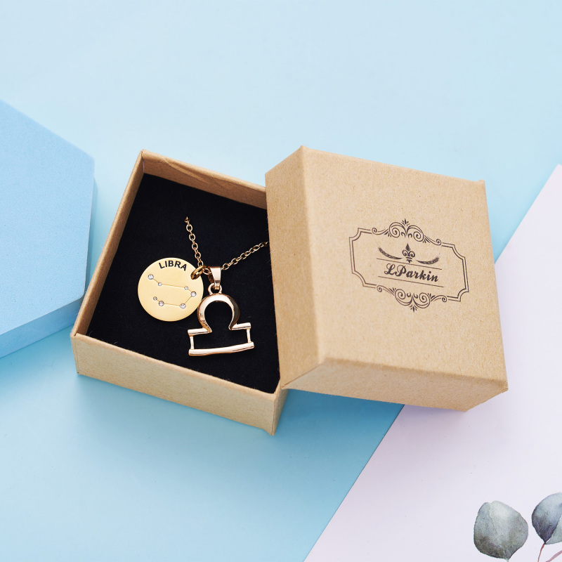 LParkin 12 Constellation Astrology Necklaces Zodiac Gifts Dainty Horoscope Gold Plated Necklace for Women Men Gift Jewelry