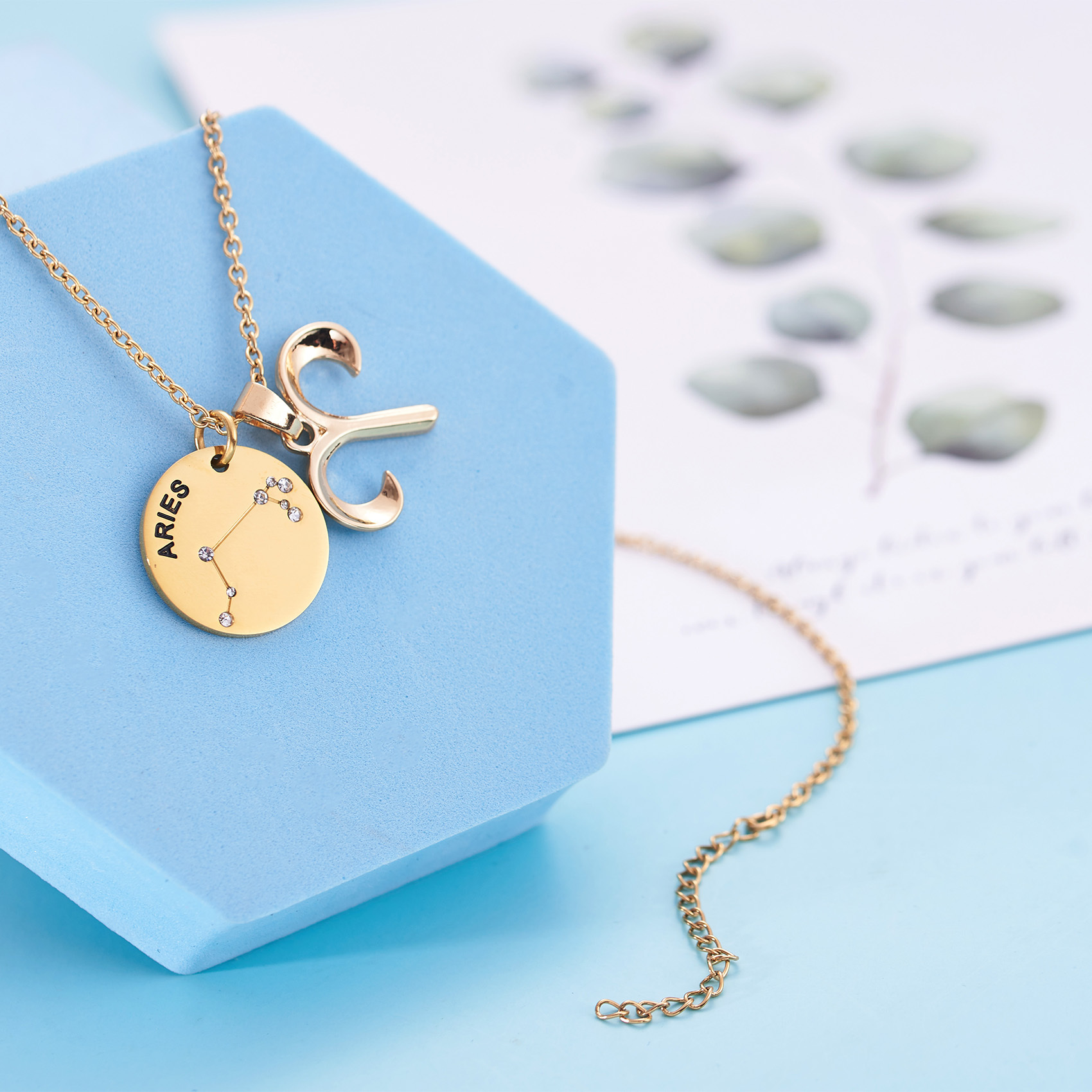 LParkin 12 Constellation Astrology Necklaces Zodiac Gifts Dainty Horoscope Gold Plated Necklace for Women Men Gift Jewelry