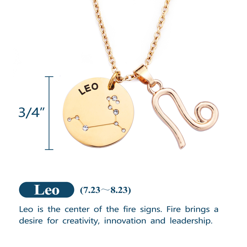 LParkin 12 Constellation Astrology Necklaces Zodiac Gifts Dainty Horoscope Gold Plated Necklace for Women Men Gift Jewelry