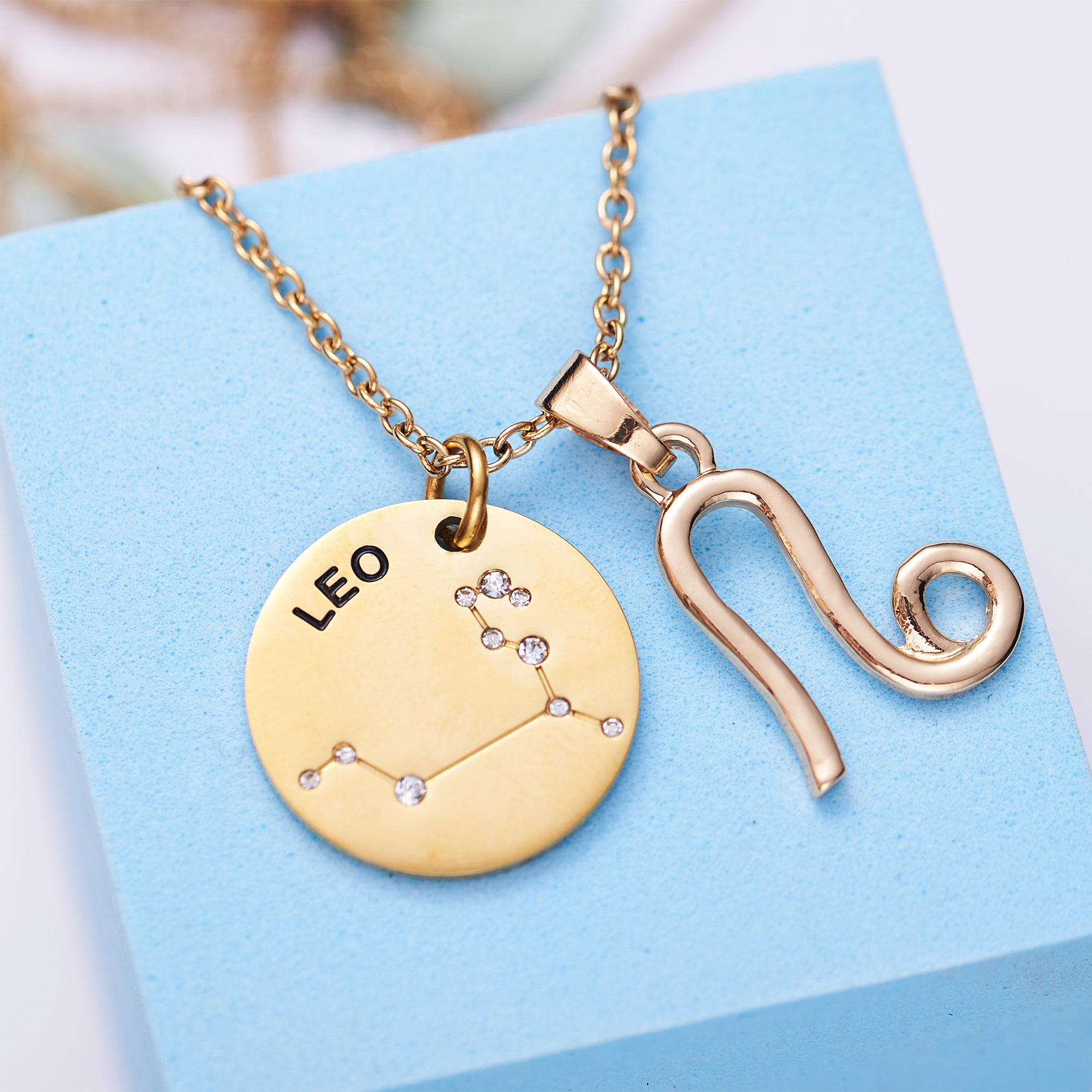 LParkin 12 Constellation Astrology Necklaces Zodiac Gifts Dainty Horoscope Gold Plated Necklace for Women Men Gift Jewelry