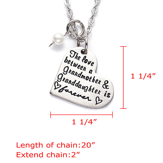 LParkin The Love Between Grandmother and Granddaughter is Forever Necklace