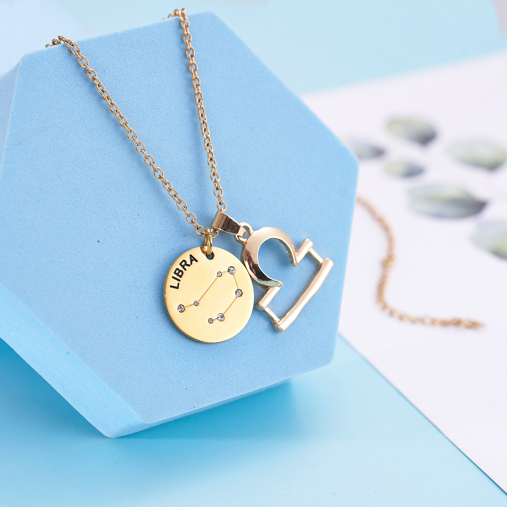 LParkin 12 Constellation Astrology Necklaces Zodiac Gifts Dainty Horoscope Gold Plated Necklace for Women Men Gift Jewelry