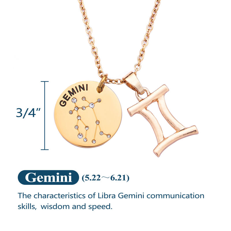LParkin 12 Constellation Astrology Necklaces Zodiac Gifts Dainty Horoscope Gold Plated Necklace for Women Men Gift Jewelry