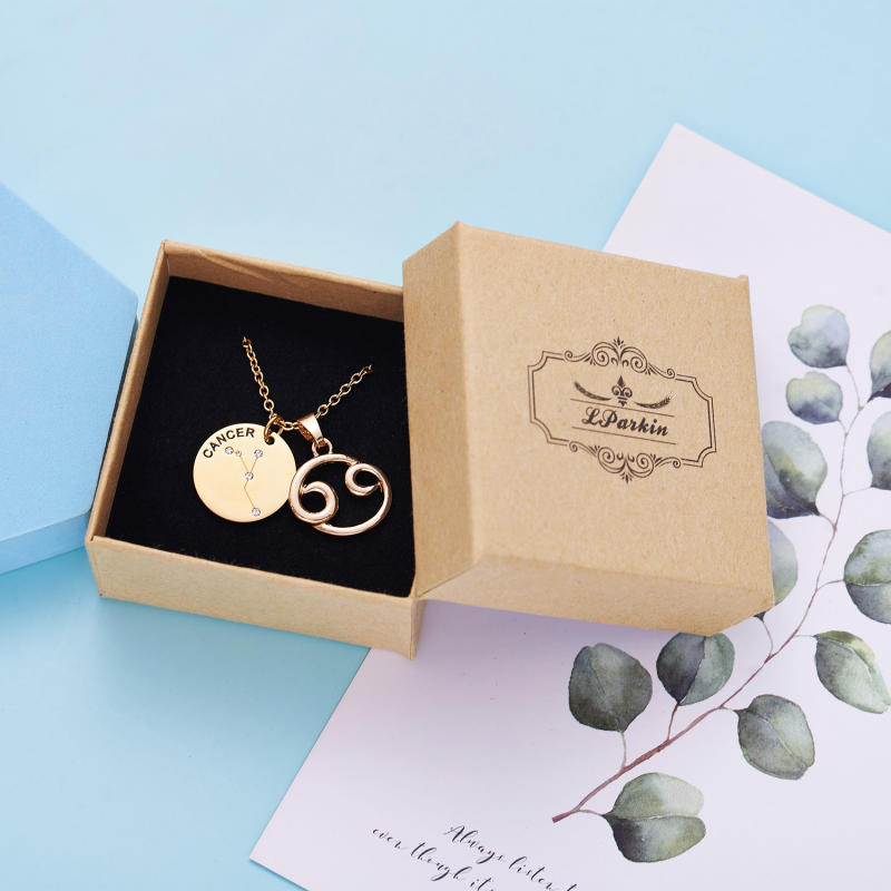 LParkin 12 Constellation Astrology Necklaces Zodiac Gifts Dainty Horoscope Gold Plated Necklace for Women Men Gift Jewelry