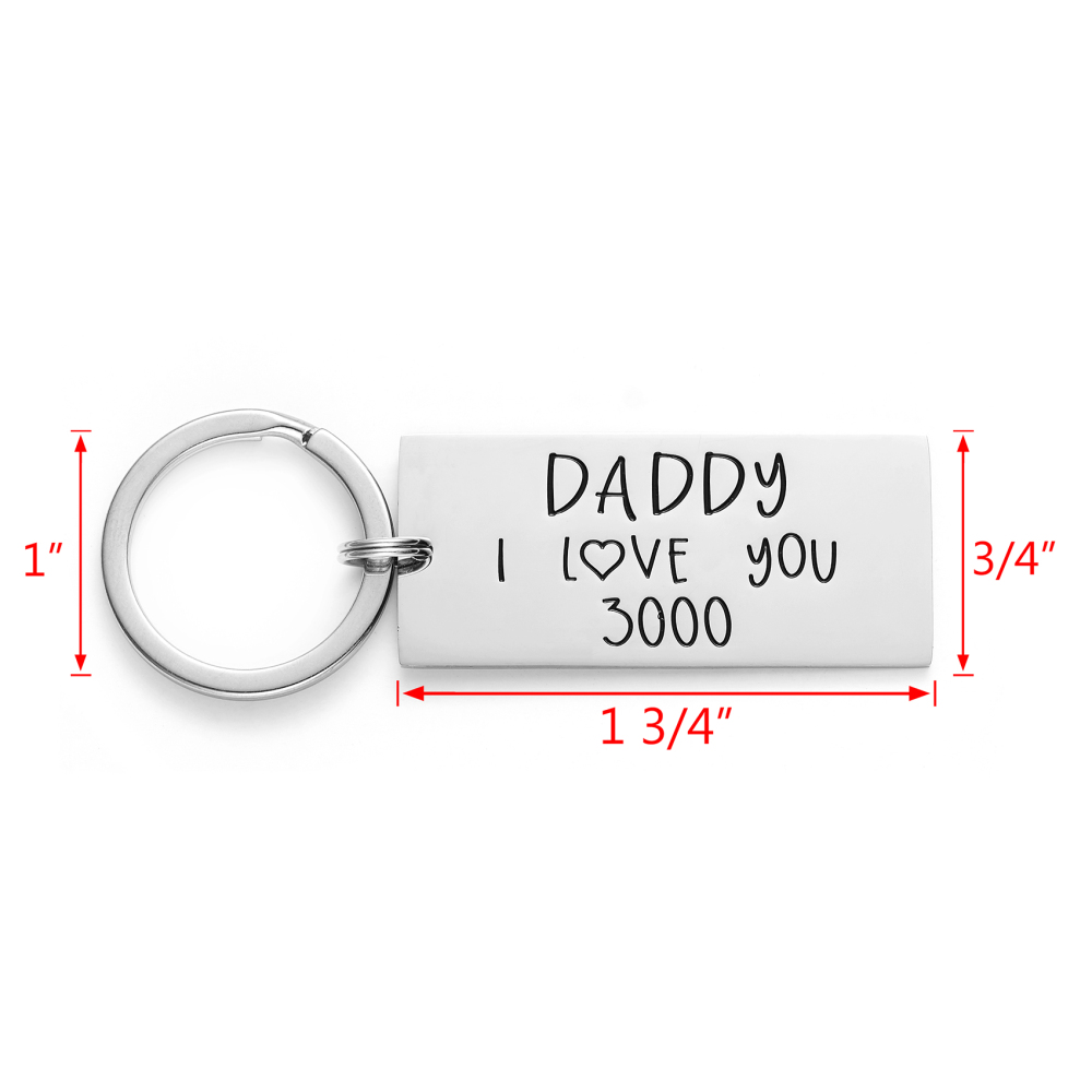 LParkin I Love You 3000 Keychain Grandpa/Dad/Daddy Stainless Steel Avengers Keychain Avenger Fan Iron Man Inspire