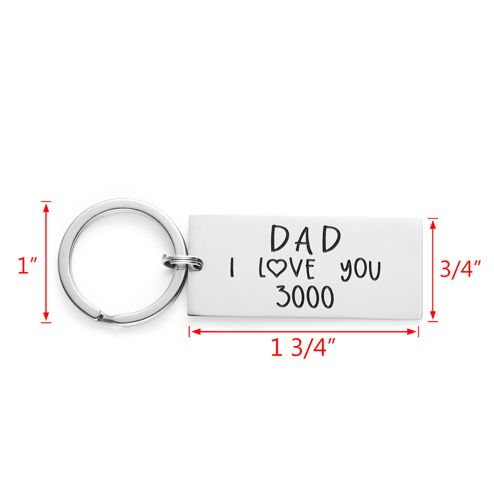 LParkin I Love You 3000 Keychain Grandpa/Dad/Daddy Stainless Steel Avengers Keychain Avenger Fan Iron Man Inspire
