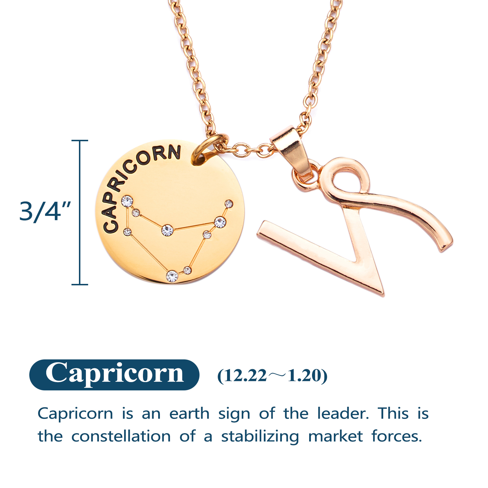 LParkin 12 Constellation Astrology Necklaces Zodiac Gifts Dainty Horoscope Gold Plated Necklace for Women Men Gift Jewelry