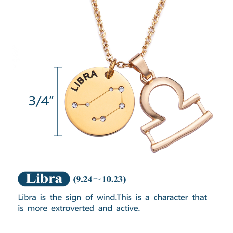 LParkin 12 Constellation Astrology Necklaces Zodiac Gifts Dainty Horoscope Gold Plated Necklace for Women Men Gift Jewelry