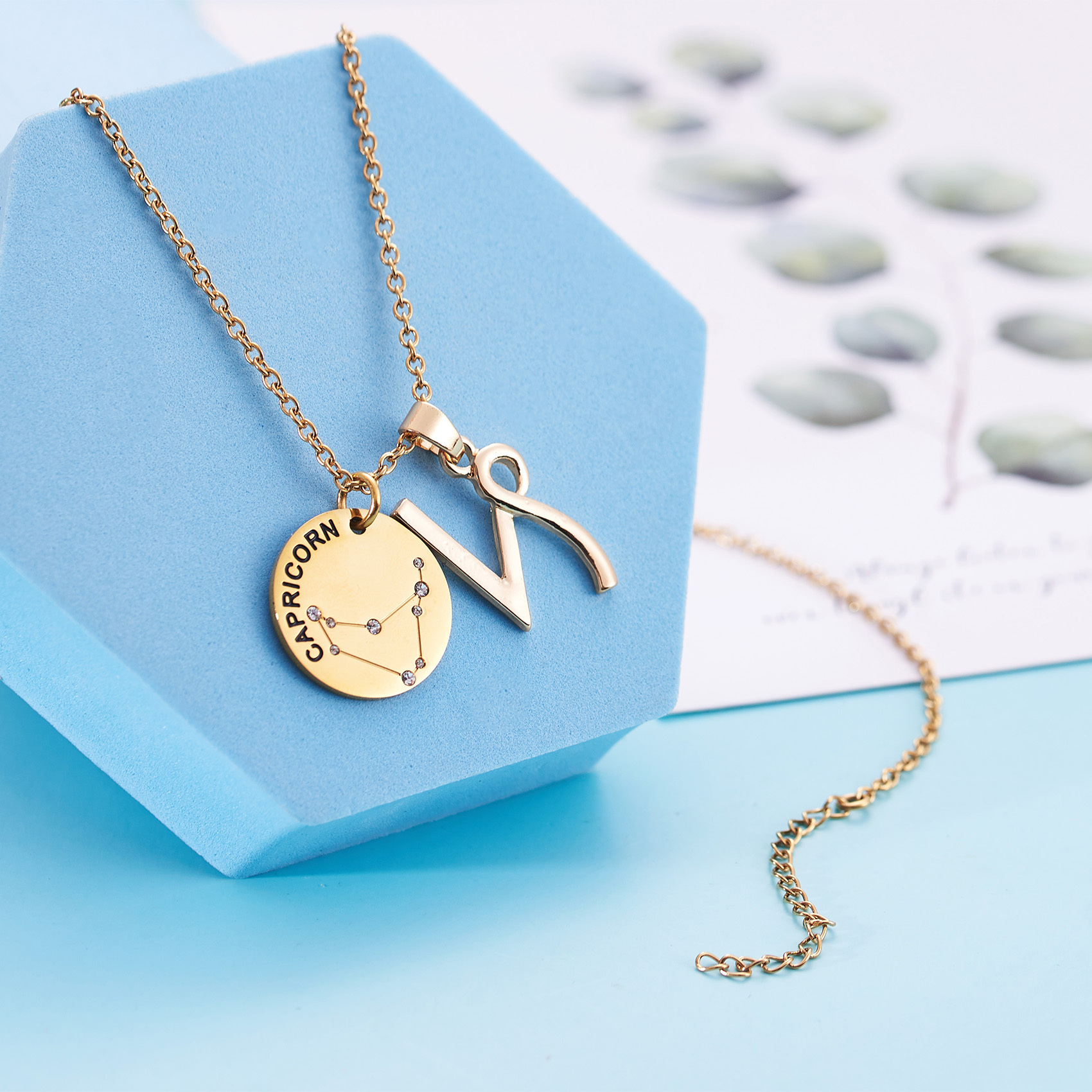 LParkin 12 Constellation Astrology Necklaces Zodiac Gifts Dainty Horoscope Gold Plated Necklace for Women Men Gift Jewelry