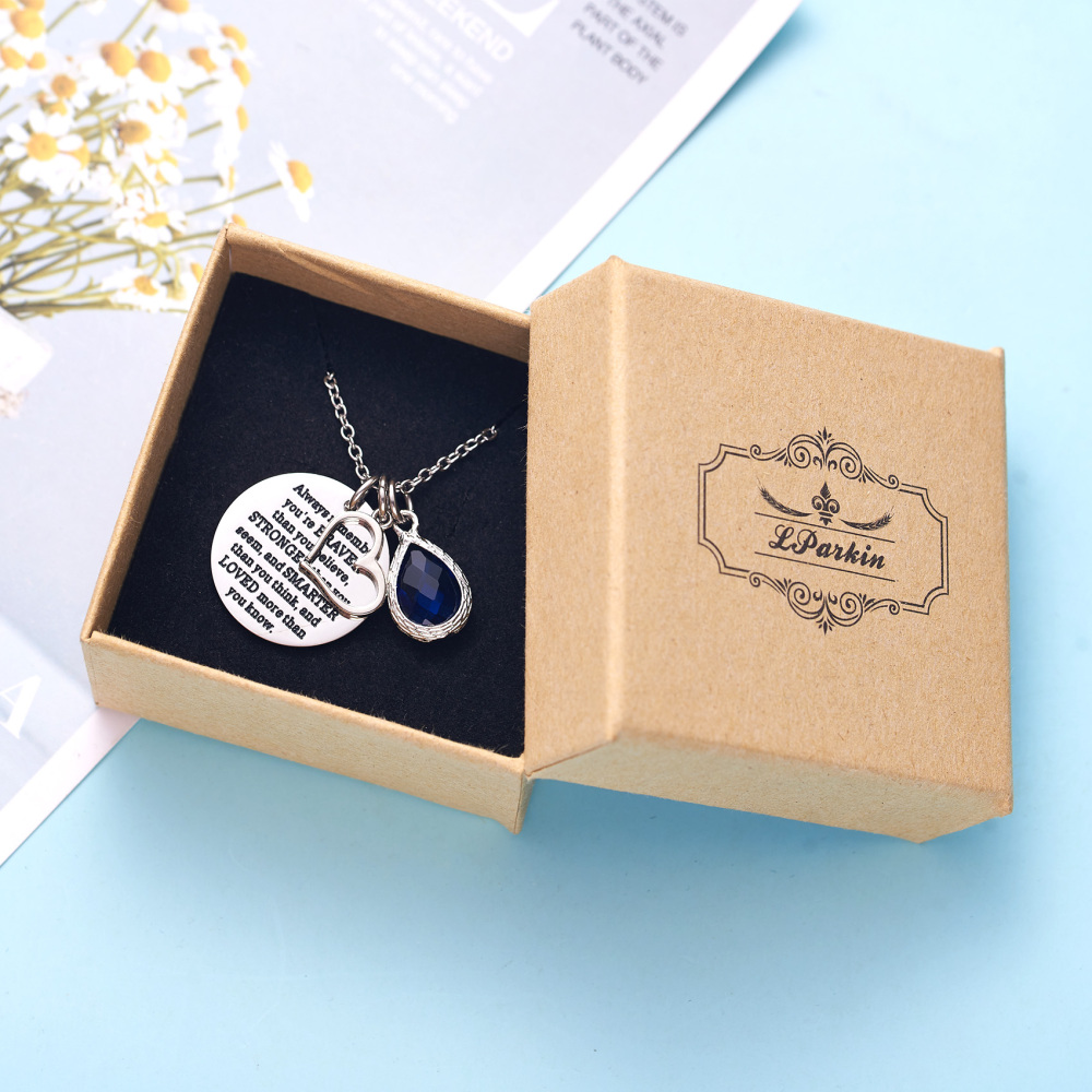 LParkin You are Braver Than You Believe Awareness Necklace Birthstone Graduation Gift Best Friend Encouragement Gifts …