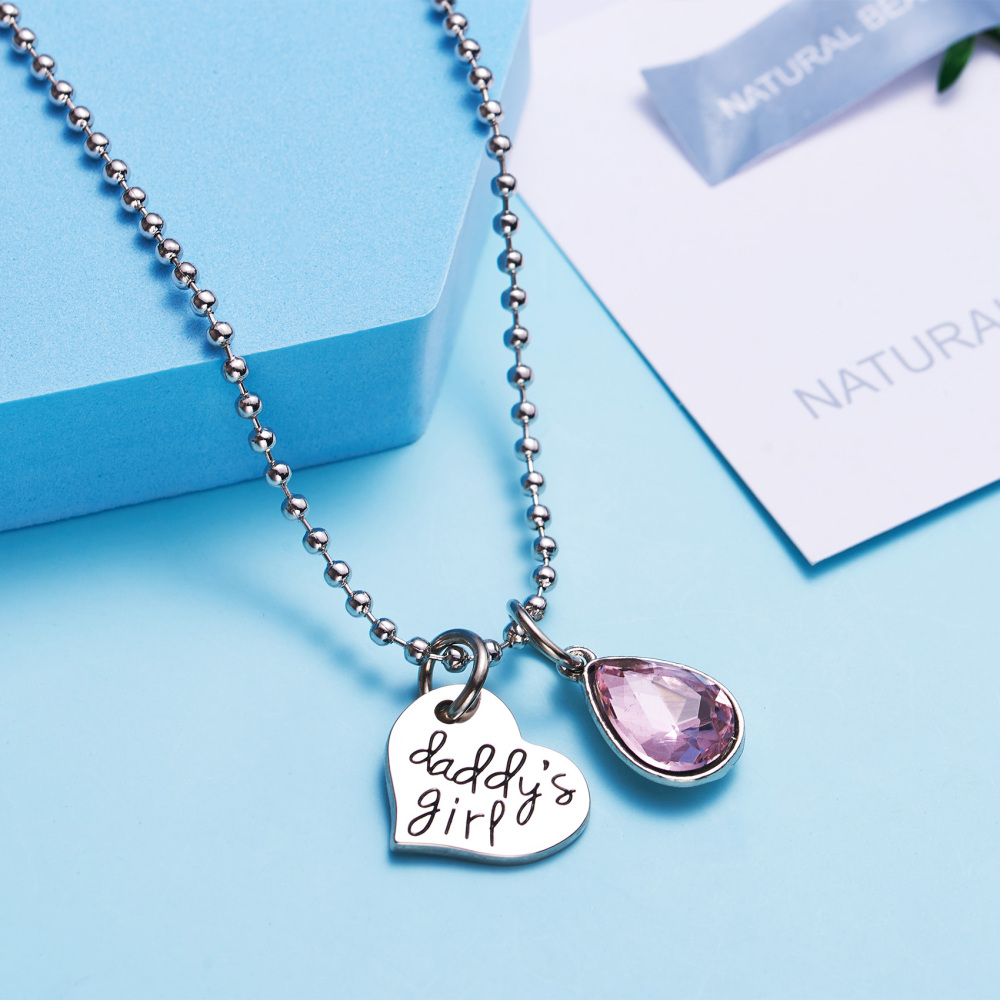 LParkin This Girl Stole My Heart She Calls Me Daddy Keychain Necklace Set Birthstone Daddy Daughter Gifts for Father’s Day