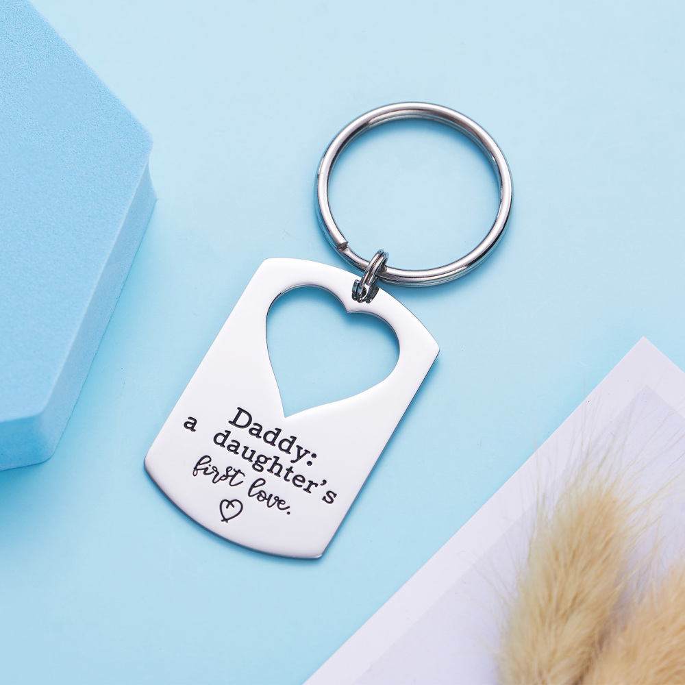 LParkin Dad Daughter Necklace Jewelry  Keychain Set Daddys Girls Necklaces