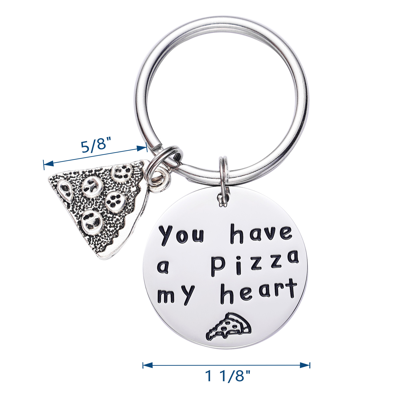 LParkin You Have a Pizza My Heart Anniversary Keychain Pizza Keychain Boyfriend Husband Gift Groom Gift Gifts for Him Pizza Lover