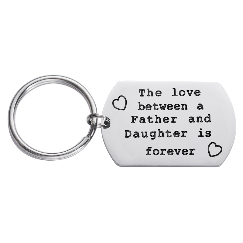 LParkin for Daughter Keychain The Love Between a Father and Daughter is Forever Keychain Stainless Steel