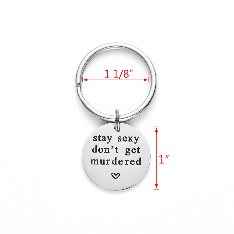 LParkin Stay Sexy Don't Get Murdered Keychain Stainless Steel My Favorite Murder Keychain Murderino Gift