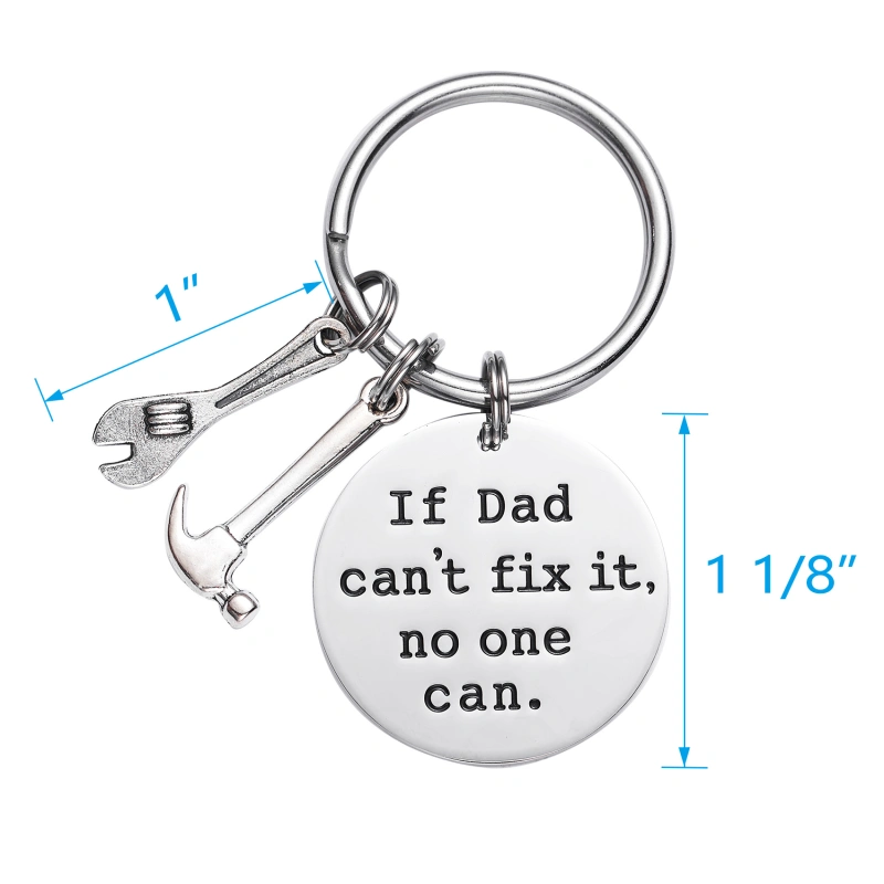 LParkin If Dad Can't fix it no one can Dad Keyring Dad Keychain Wrench Hammer Charm