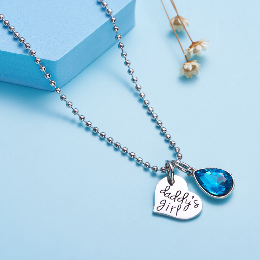 LParkin This Girl Stole My Heart She Calls Me Daddy Keychain Necklace Set Birthstone Daddy Daughter Gifts for Father’s Day