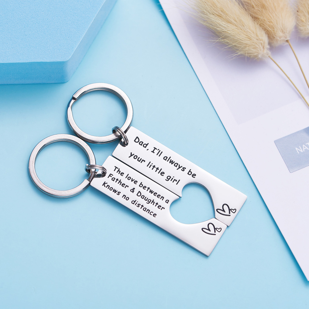 LParkin Father Daughter Keychain Set The Love Between A Father & Daughter Knows No Distance