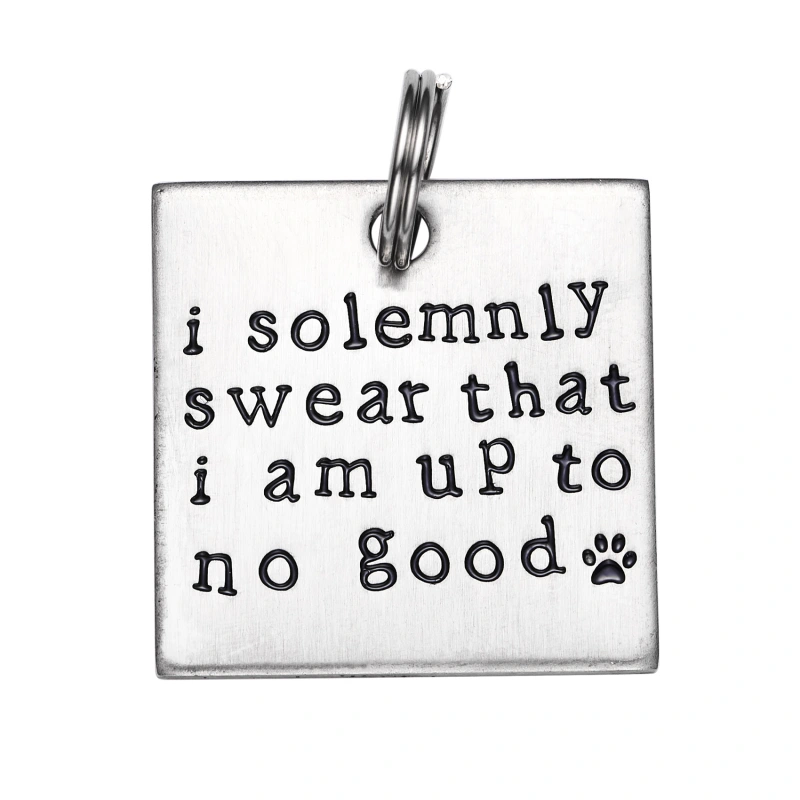 LParkin I Solemnly Swear That I am up to no Good! - Unique Pet Id Tag - Dog Tag - Cat Tag