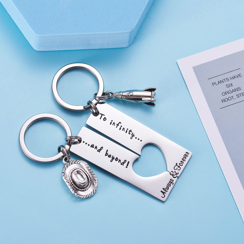 LParkin Best Friend Keychain to Infinity and Beyond Couple Keychain to Infinity and Beyond