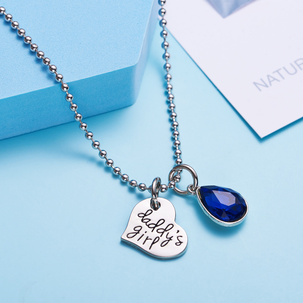 LParkin This Girl Stole My Heart She Calls Me Daddy Keychain Necklace Set Birthstone Daddy Daughter Gifts for Father’s Day