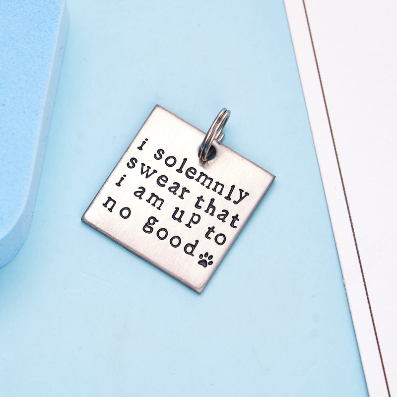 LParkin I Solemnly Swear That I am up to no Good! - Unique Pet Id Tag - Dog Tag - Cat Tag