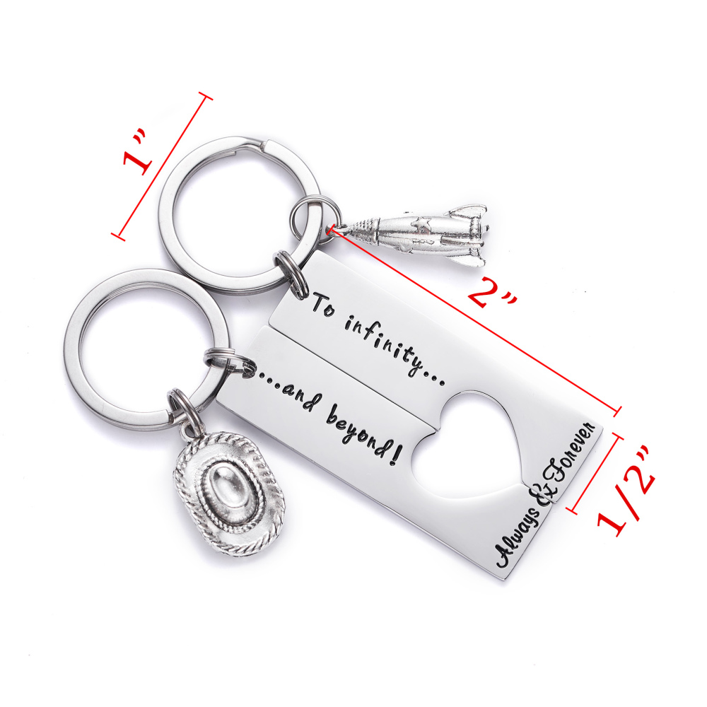 LParkin Best Friend Keychain to Infinity and Beyond Couple Keychain to Infinity and Beyond
