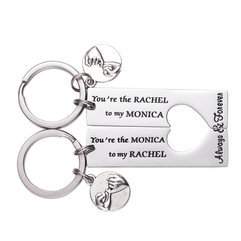 LParkin Monica and Rachel Best Friend Keychain Frienship Friends TV Show - You are The Monica to My Rachel You are The Rachel to My Monica