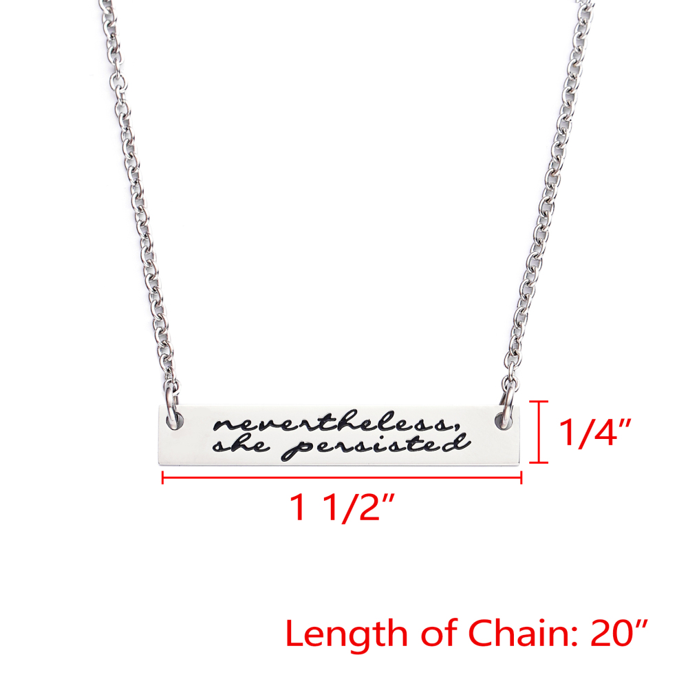 LParkin Nevertheless She Persisted Feminism Feminist Pantsuit Nation Solidarity Unity Political Affirmation Cuff Bracelet/Keychain/Necklace