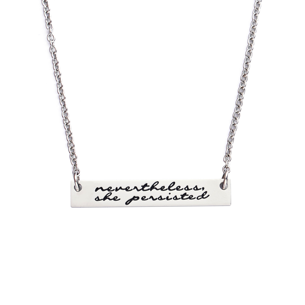 LParkin Nevertheless She Persisted Feminism Feminist Pantsuit Nation Solidarity Unity Political Affirmation Cuff Bracelet/Keychain/Necklace