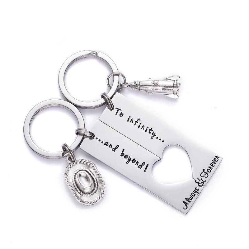 LParkin Best Friend Keychain to Infinity and Beyond Couple Keychain to Infinity and Beyond
