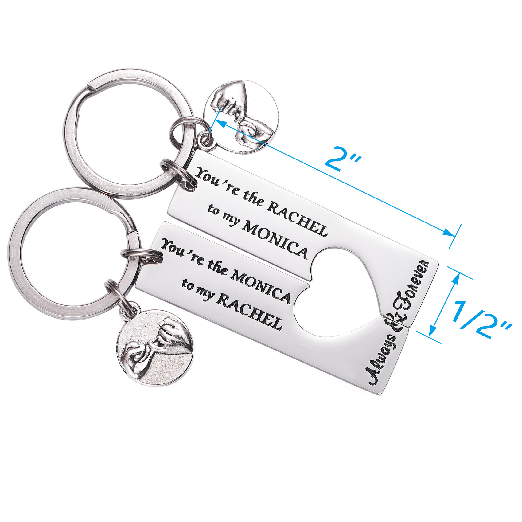 LParkin Monica and Rachel Best Friend Keychain Frienship Friends TV Show - You are The Monica to My Rachel You are The Rachel to My Monica