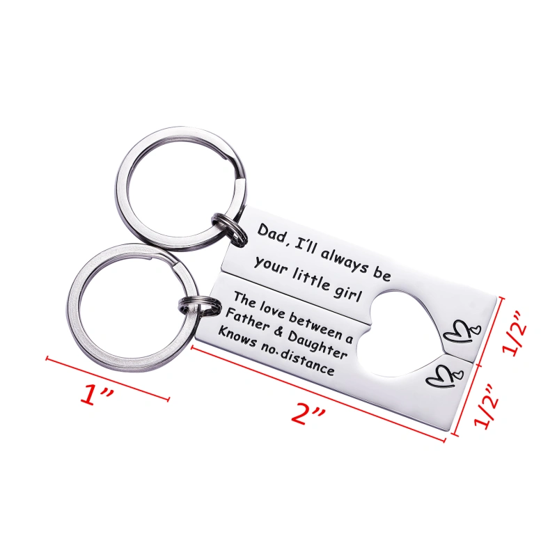 LParkin Father Daughter Keychain Set The Love Between A Father &amp; Daughter Knows No Distance