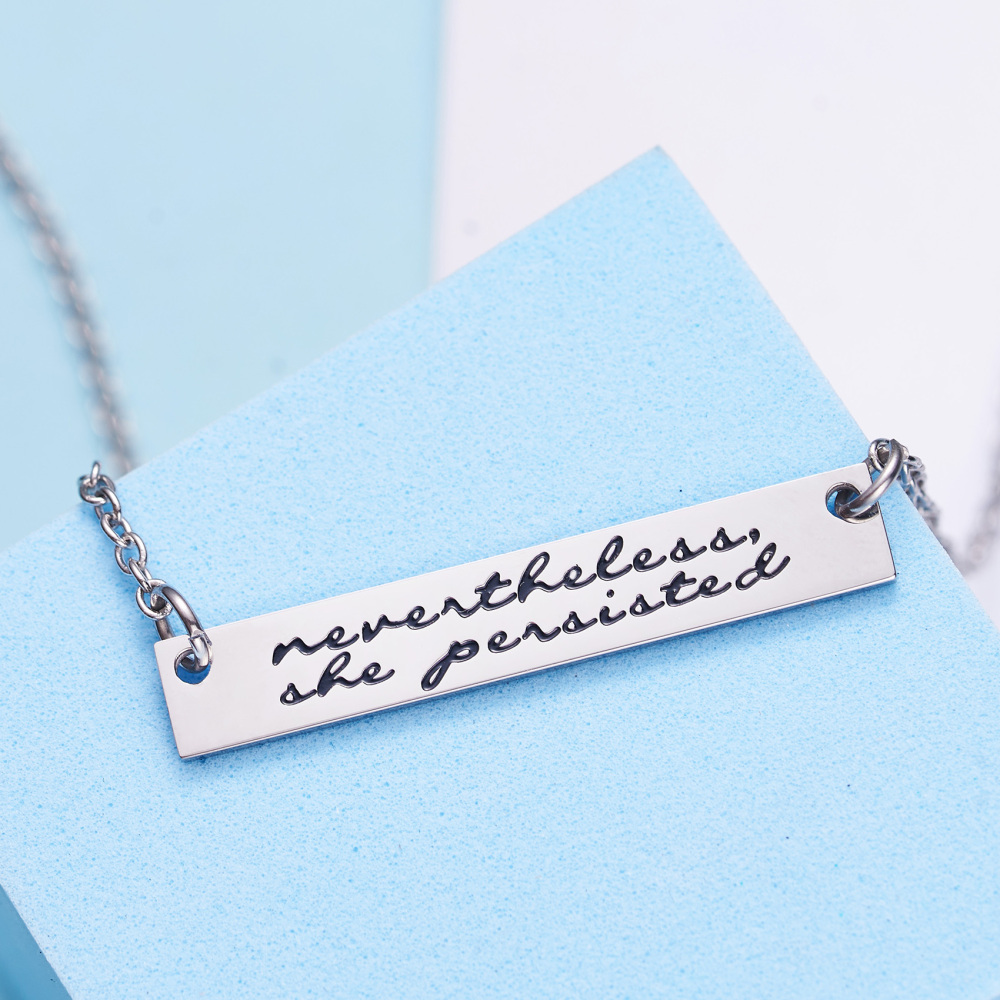 LParkin Nevertheless She Persisted Feminism Feminist Pantsuit Nation Solidarity Unity Political Affirmation Cuff Bracelet/Keychain/Necklace