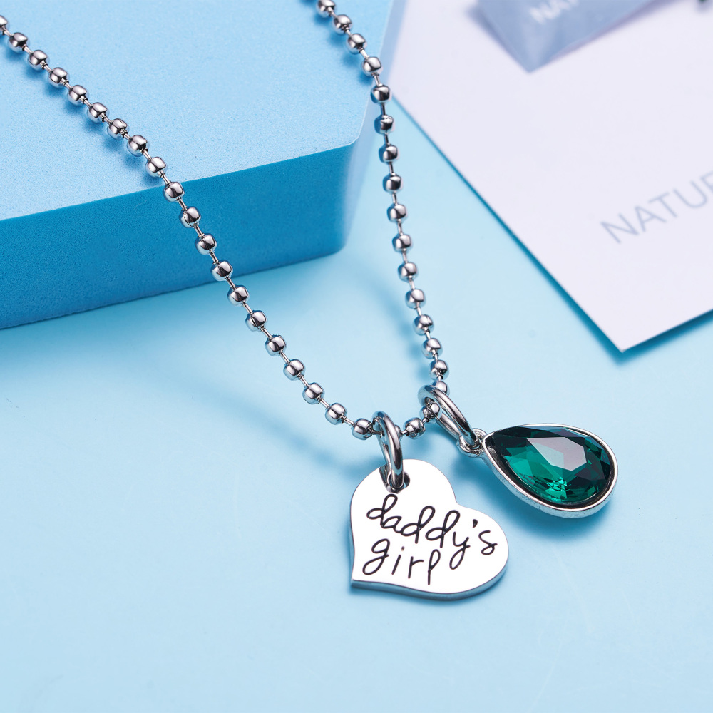 LParkin This Girl Stole My Heart She Calls Me Daddy Keychain Necklace Set Birthstone Daddy Daughter Gifts for Father’s Day