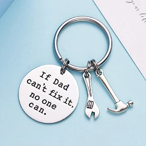 LParkin If Dad Can't fix it no one can Dad Keyring Dad Keychain Wrench Hammer Charm