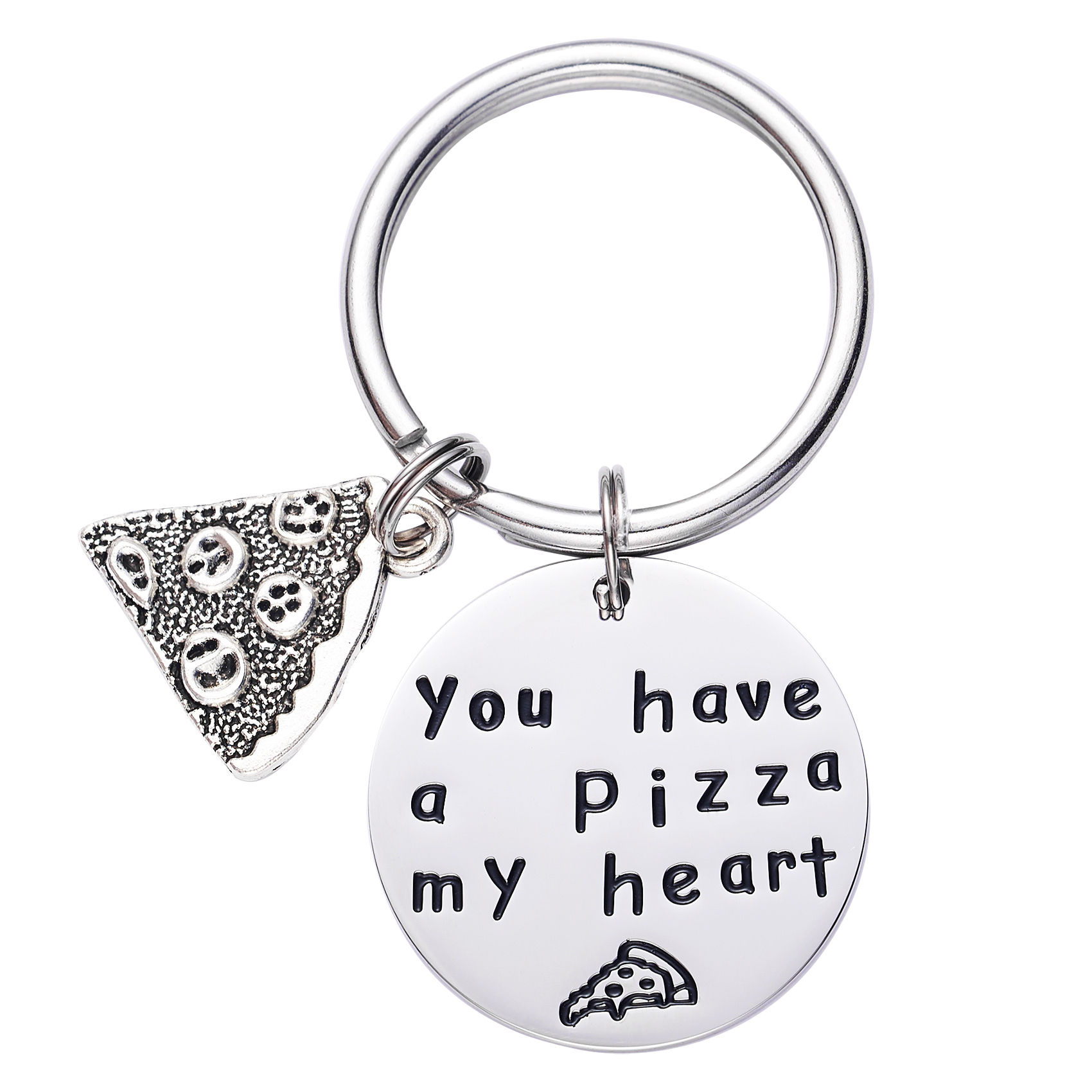LParkin You Have a Pizza My Heart Anniversary Keychain Pizza Keychain Boyfriend Husband Gift Groom Gift Gifts for Him Pizza Lover