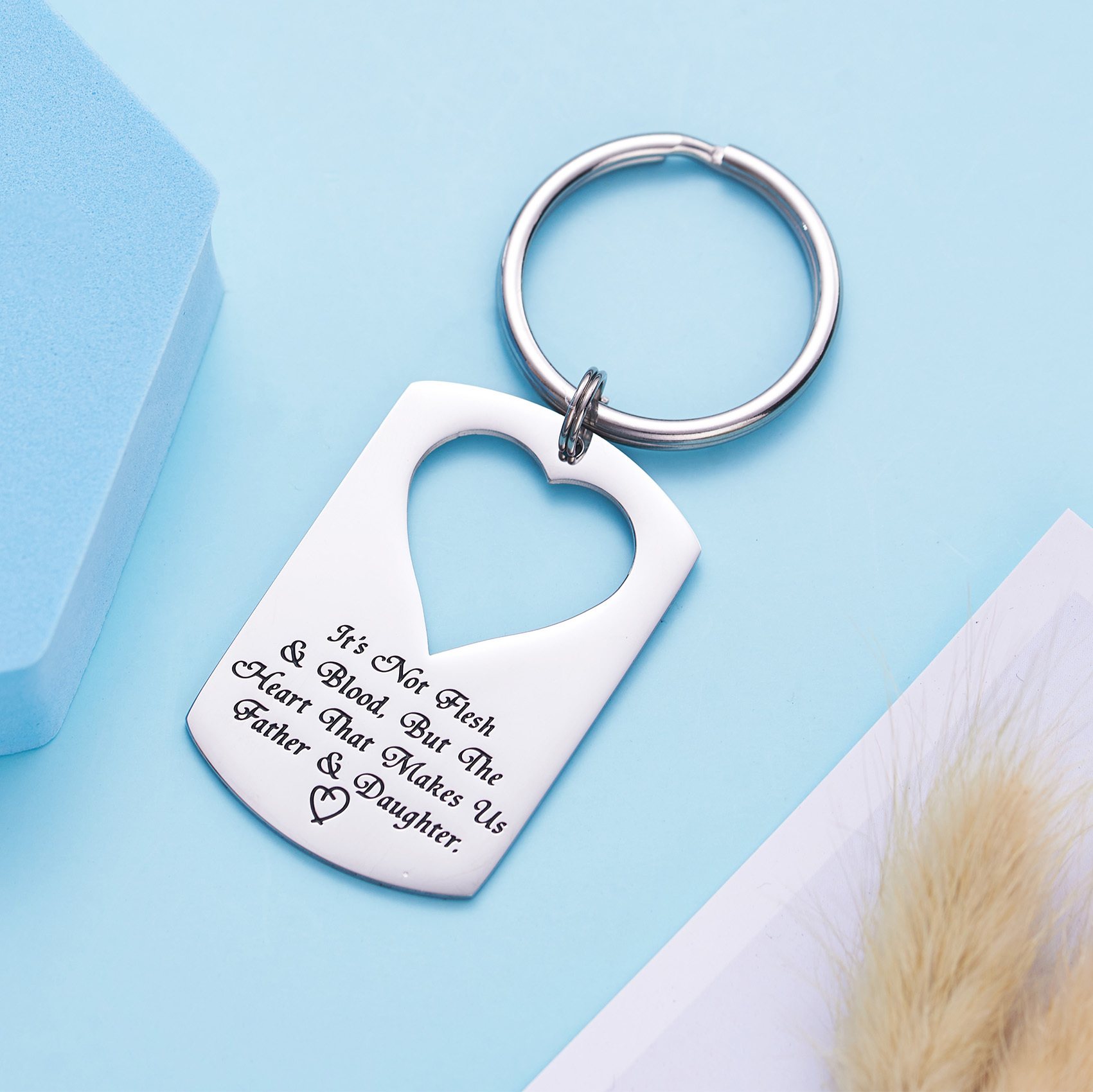 LParkin Dad Daughter Necklace Jewelry  Keychain Set Daddys Girls Necklaces