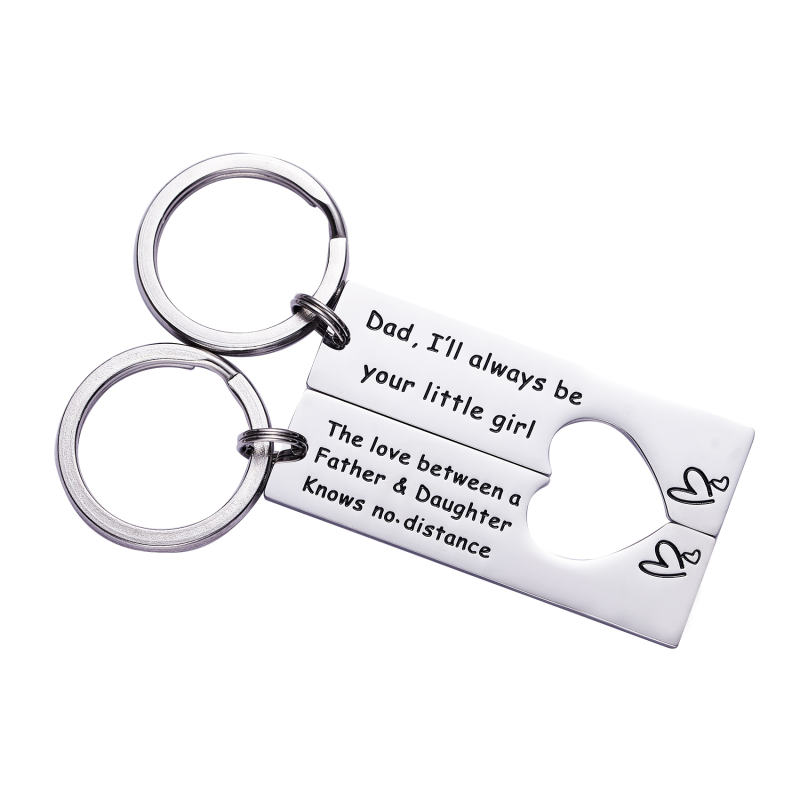 LParkin Father Daughter Keychain Set The Love Between A Father &amp; Daughter Knows No Distance