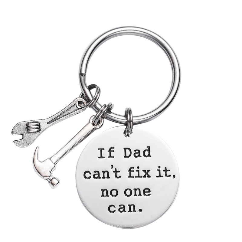 LParkin If Dad Can't fix it no one can Dad Keyring Dad Keychain Wrench Hammer Charm