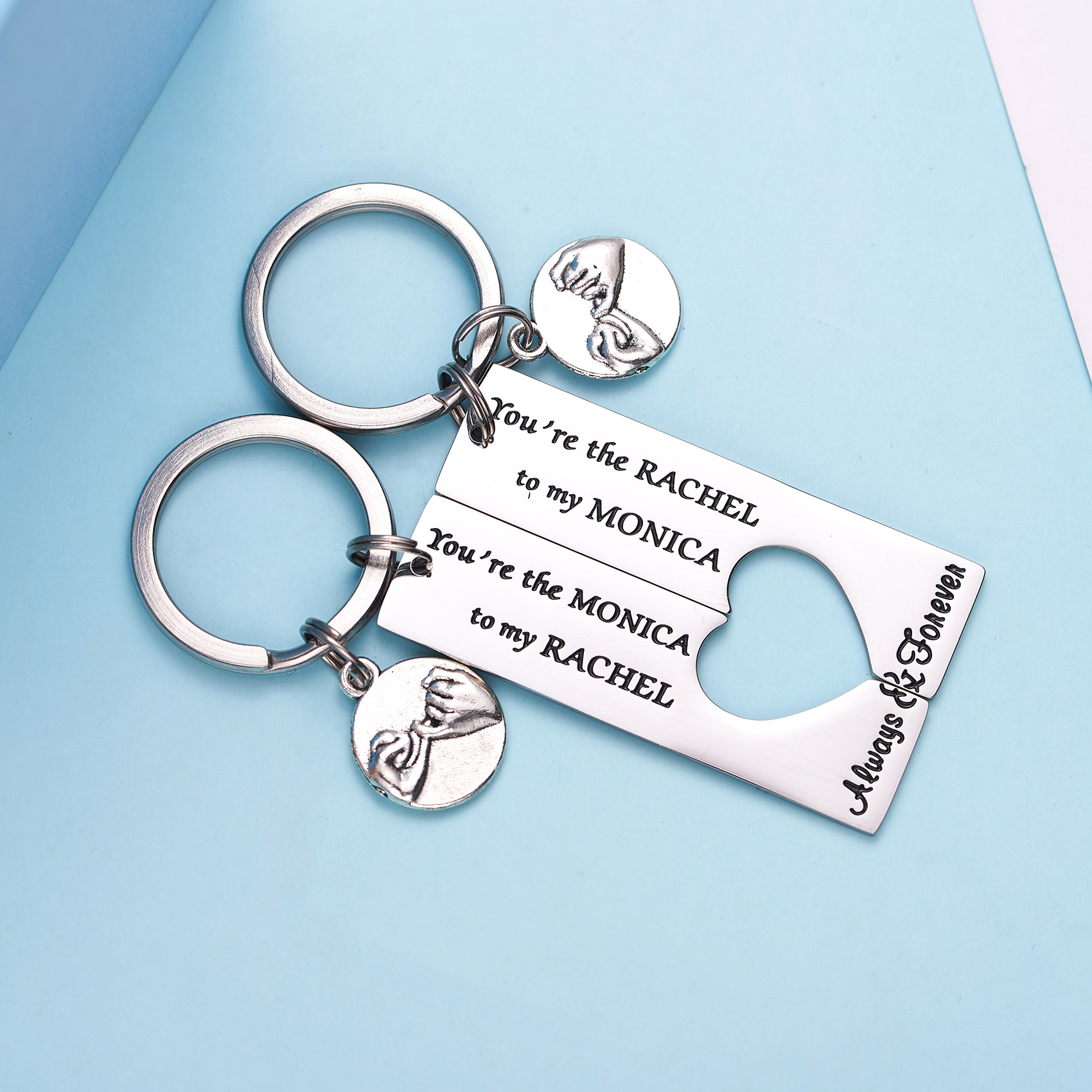 LParkin Monica and Rachel Best Friend Keychain Frienship Friends TV Show - You are The Monica to My Rachel You are The Rachel to My Monica