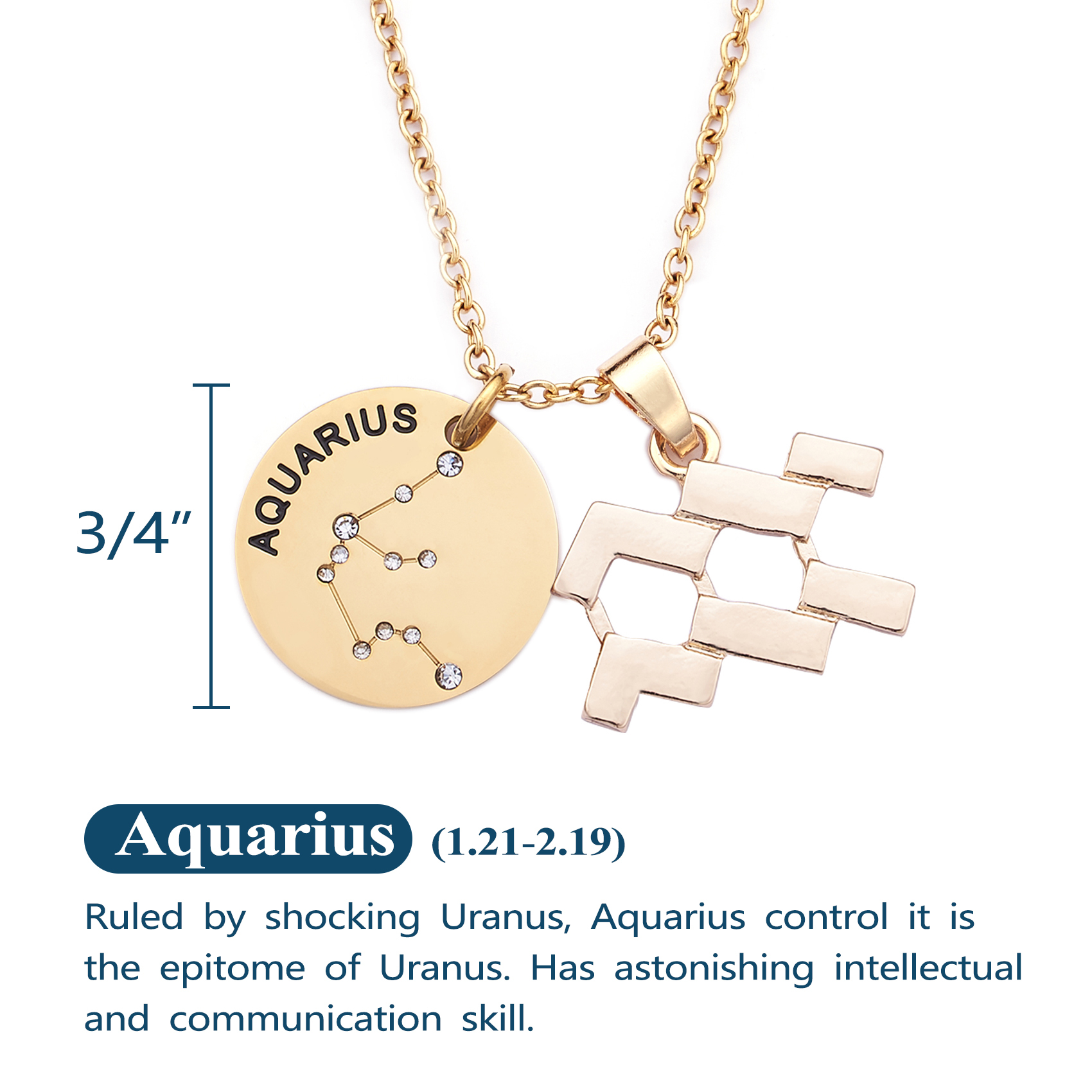 LParkin 12 Constellation Astrology Necklaces Zodiac Gifts Dainty Horoscope Gold Plated Necklace for Women Men Gift Jewelry