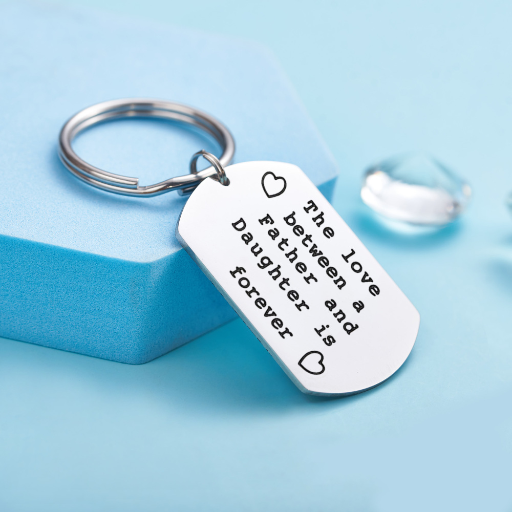 LParkin for Daughter Keychain The Love Between a Father and Daughter is Forever Keychain Stainless Steel